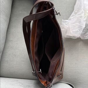 Elegant Brown Leather Womens tote